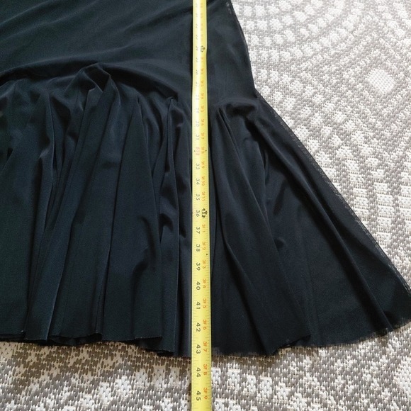 Evening Bandage Corset Dress SMALL Black Mesh Flair Vampire Fairygoth VTG Sheer - Picture 14 of 16